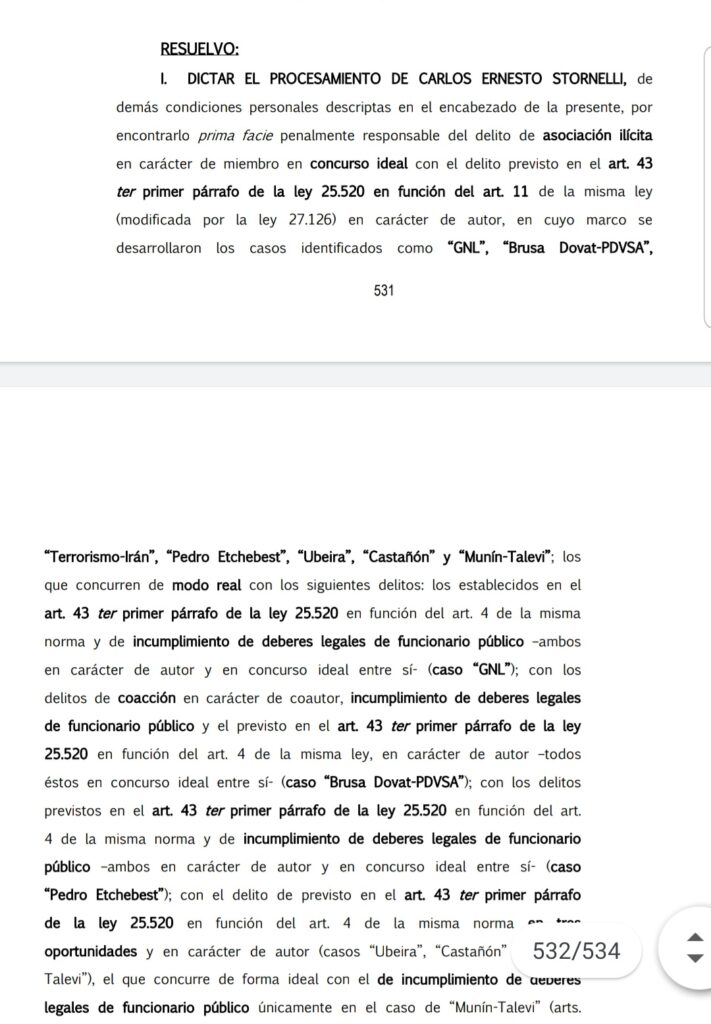 Stornelli procesado