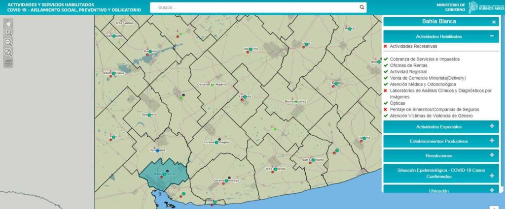 mapa interactivo habilitacion cuarentena provincia
