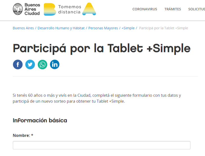 formulario inscripcion tablet gratis mas simple