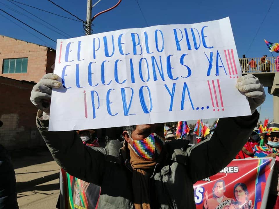 marcha elecciones bolivia huelga
