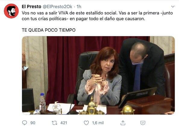 el presto amenaza cristina