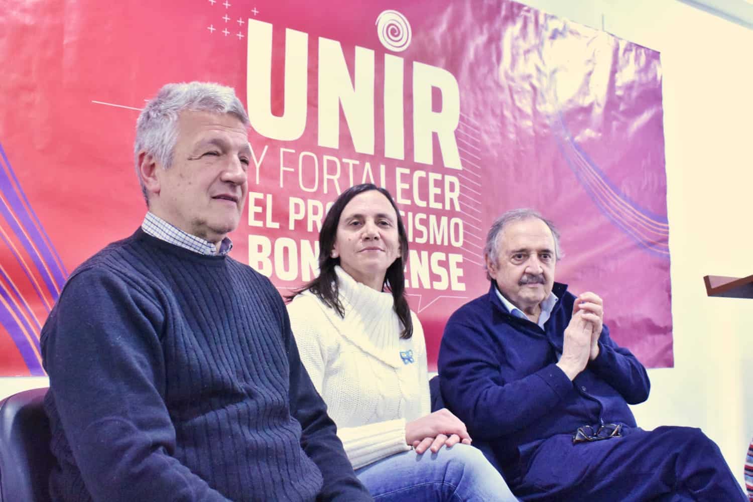 Gustavo López, Silvia Saravia y Ricardo Alfonsín