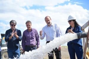 Susbielles y Katopodis habilitaron la primera etapa del acueducto Dique Paso de las Piedras